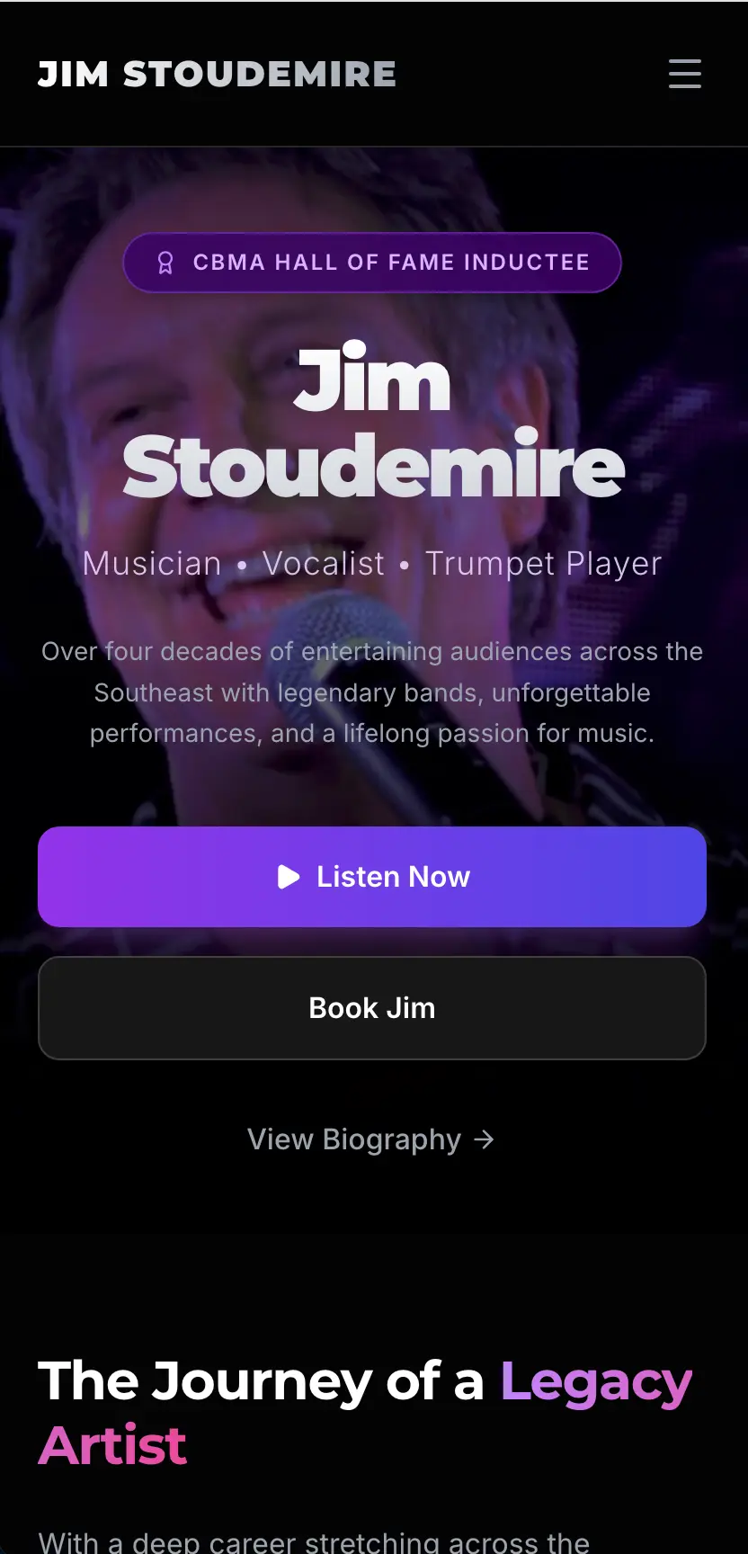 Mobile view of jimstoudemire.com