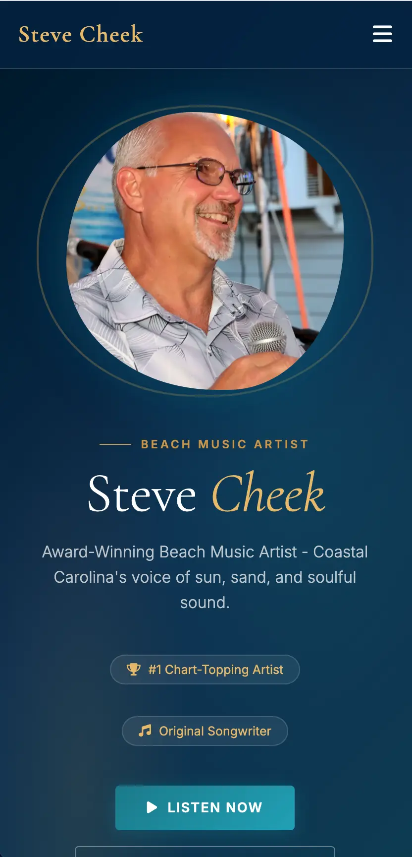 Mobile view of stevecheek.com