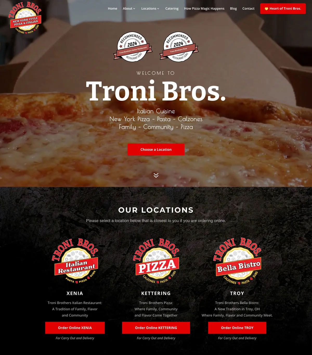 Screenshot of tronibrotherspizza.com